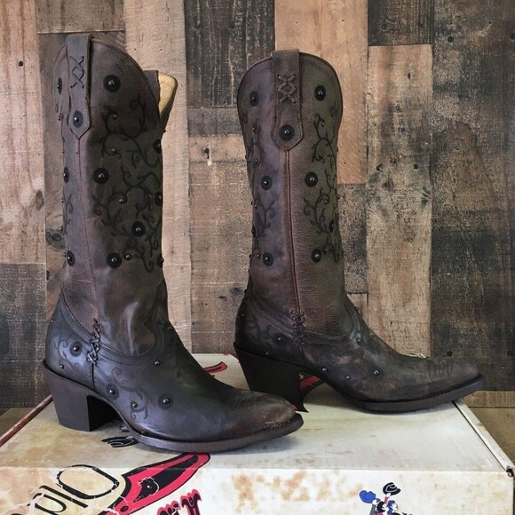 Old Gringo Yippee Kiyay YL214-1 Merary 13" Studded Cowboy Boots Womens 7 B - Picture 4 of 11